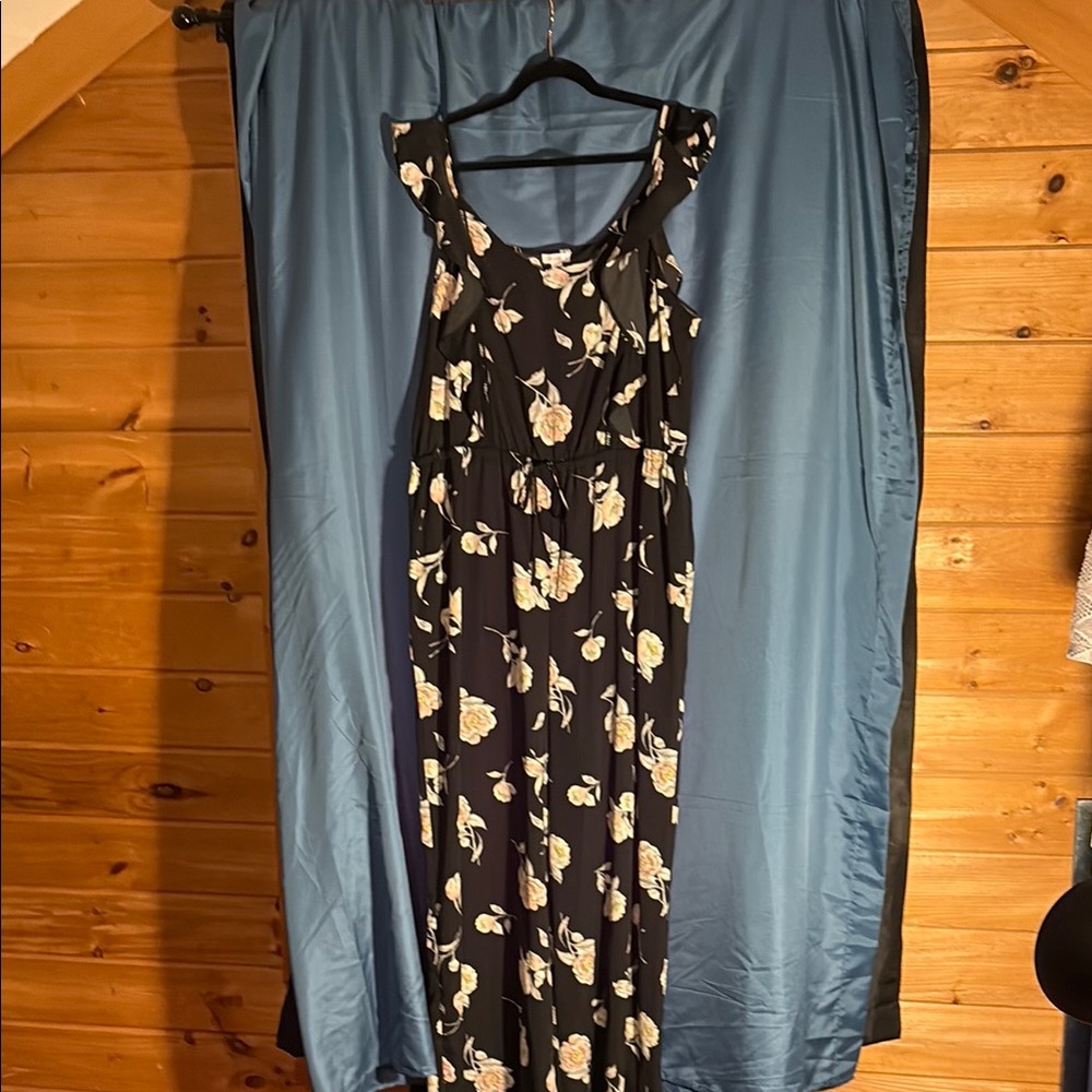 Xhilaration Black and Pink Sleeveless Jumpsuit for Weddings